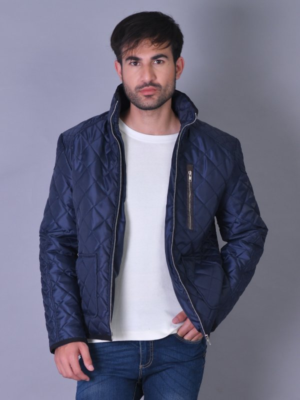 Blue Quilted Men's Jacket