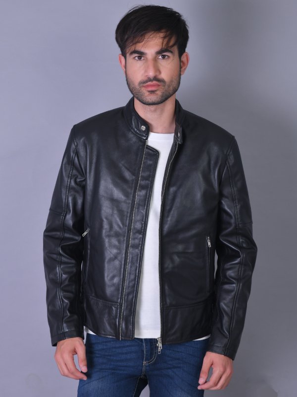 Men's Black Leather Jacket
